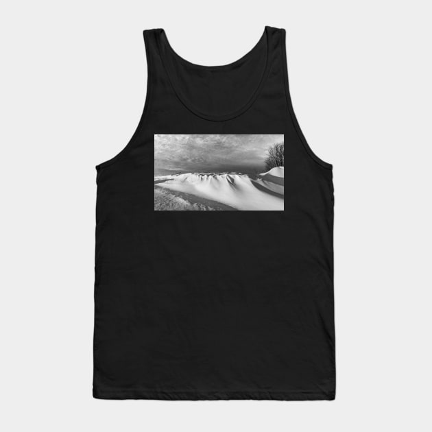 Black and White Snow Drifts Tank Top by saku1997